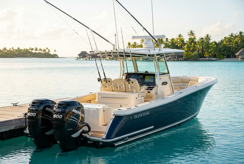 Tide Explorer sport-fishing boat, North Maldives